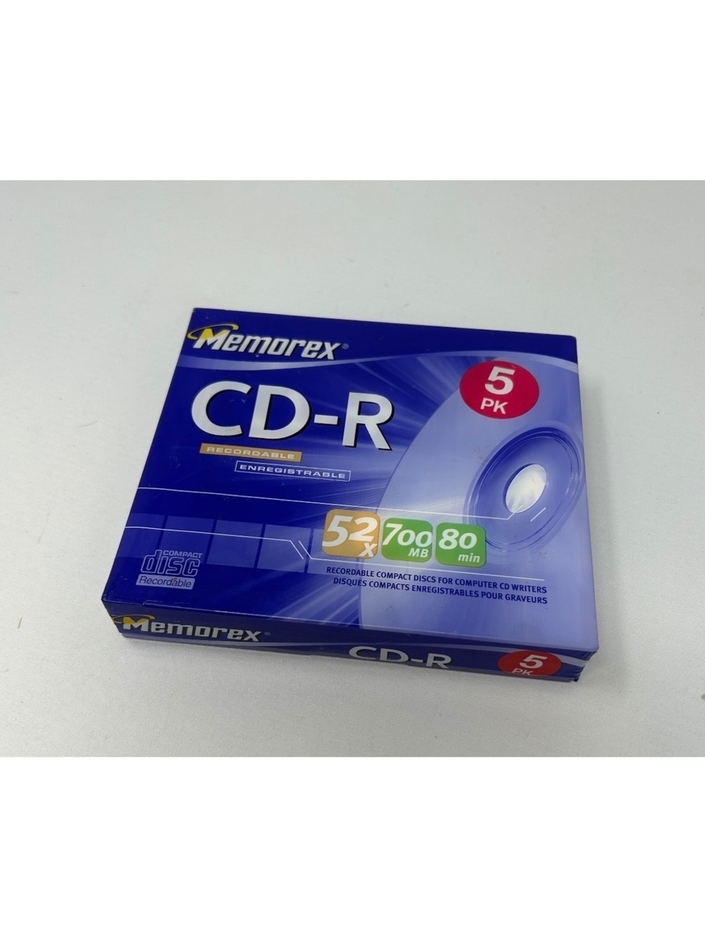 Memorex CD-R  52x 700mb 80min 5Pk Sealed NWT